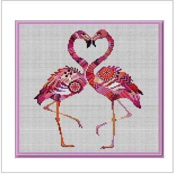 Схема вышивки крестом "Мандала Фламинго"