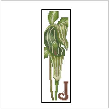 Схема вышивки крестом "Bookmark J"