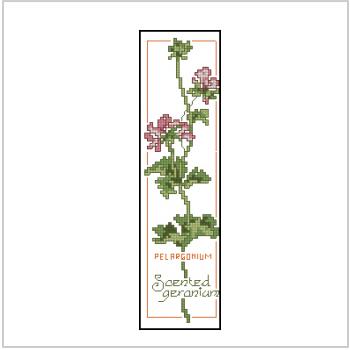 Схема вышивки крестом "Bookmark Geranium"