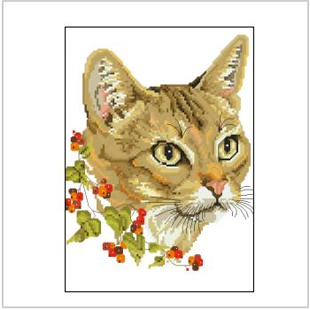 Схема вышивки крестом "The Abyssinian - Autumn Cat By Jayne Netley Mayhew"