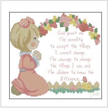 Схема вышивки крестом "Serenity Prayer Girl"