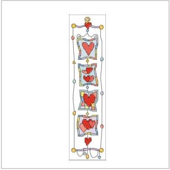 Схема вышивки крестом "Harlequin Heart Bookmark"