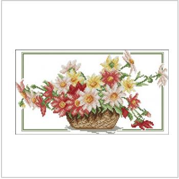 Схема вышивки крестом "Flowers In The Basket"