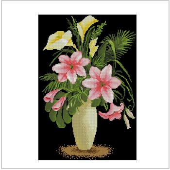 Схема вышивки крестом "Lilies In Vase"