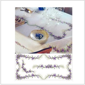 Схема вышивки крестом "Lilas Table Cloth"