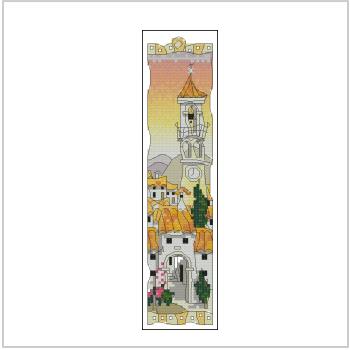 Схема вышивки крестом "Spanish Hill Town Bookmark"