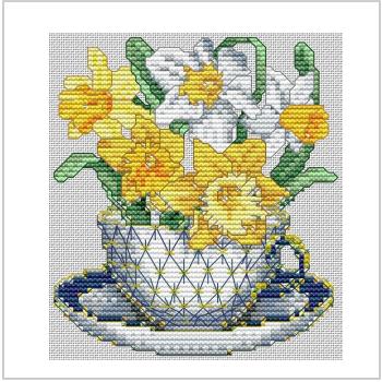 Схема вышивки крестом "March-Daffodils"