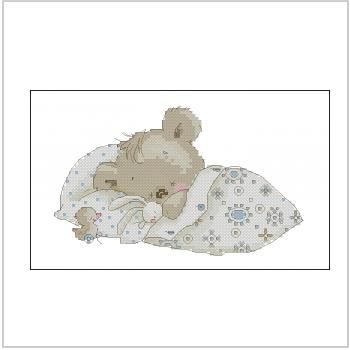 Схема вышивки крестом "Спящий Мишка"