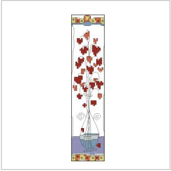 Схема вышивки крестом "Hearts In Glass Vase"