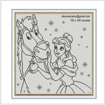 Схема вышивки крестом "Princess Belle And Horse Coloring Pages"