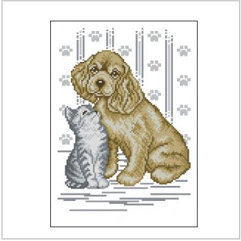 Схема вышивки крестом "Pet & Kitti"