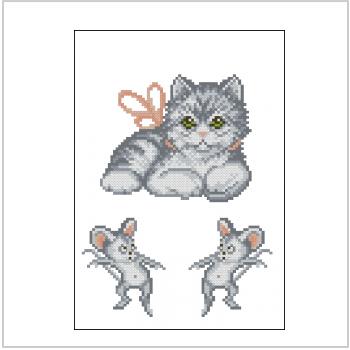 Схема вышивки крестом "Cat And Mauses"