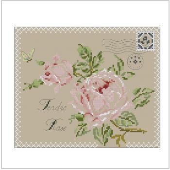 Схема вышивки крестом "Rose Postcard"