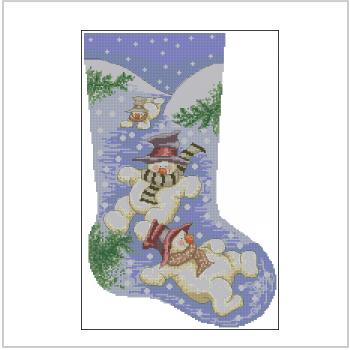 Схема вышивки крестом "Snowman Stocking"