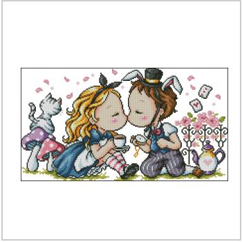 Схема вышивки крестом "Alice And Bunny Boy"