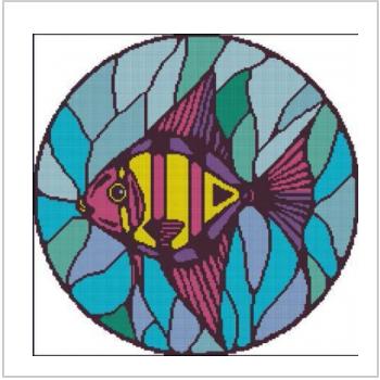 Схема вышивки крестом "Stained Glass Angelfish"