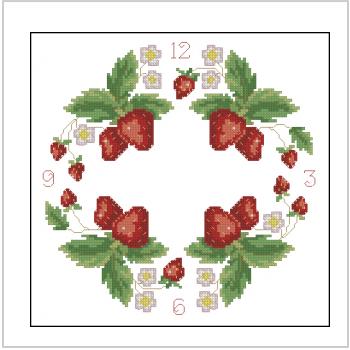 Схема вышивки крестом "Clock With Strawberries"