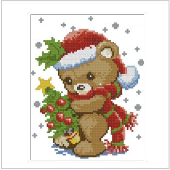 Схема вышивки крестом "Рождественский Медвежонок"