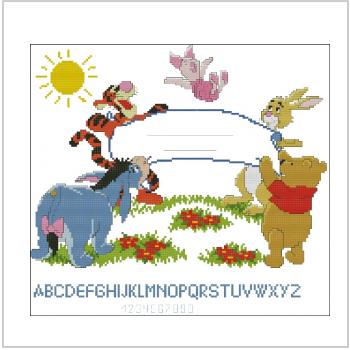 Схема вышивки крестом "Pooh Group Birthsampler"
