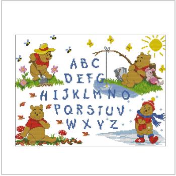 Схема вышивки крестом "Pooh Alphabet Sampler"