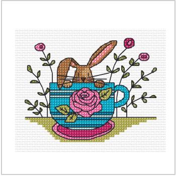 Схема вышивки крестом "Bunny In A Cup"