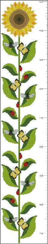 Схема вышивки крестом "Sunflower Heightchart"