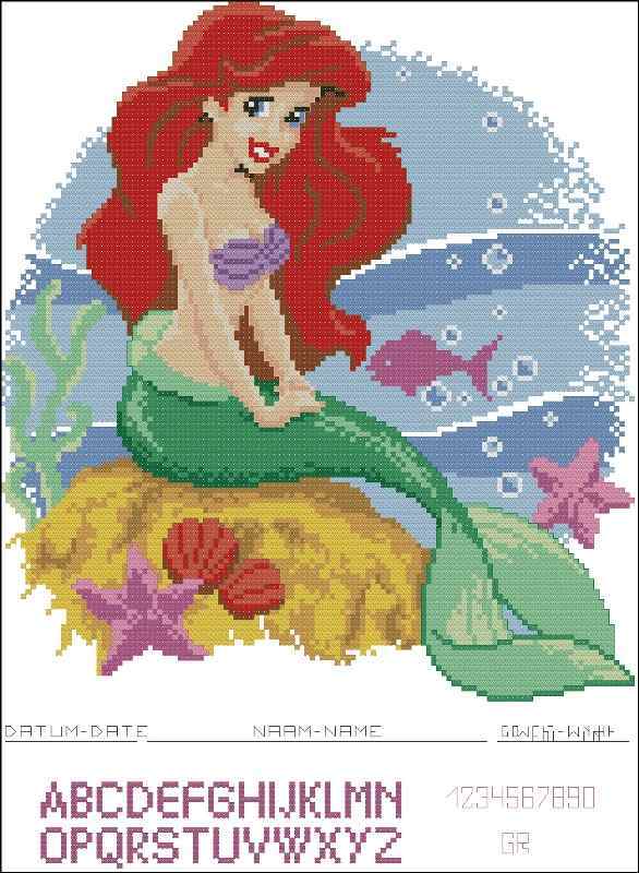 Схема вышивки крестом "Ariel Birthsampler"
