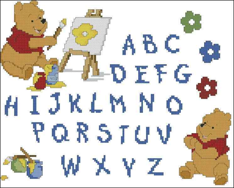 Схема вышивки крестом "Abc Winnie"