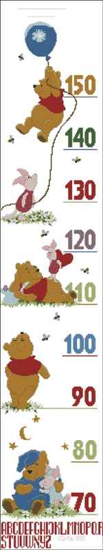 Схема вышивки крестом "Pooh Height Chart"