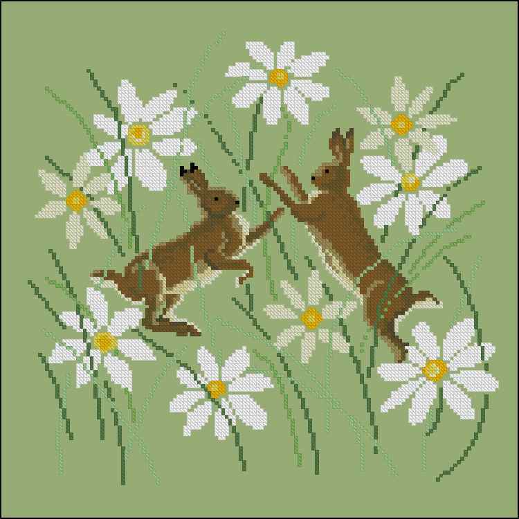 Схема вышивки крестом "March Hares"